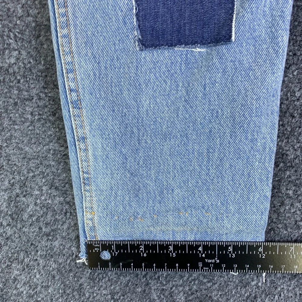 Levi’s Altered 502 Carpenter Jeans Mens 32x26.5 Blue Denim Cotton Patchwork